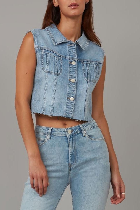 LOLA JEANS Gabbie Cropped Vest *FINAL SALE*