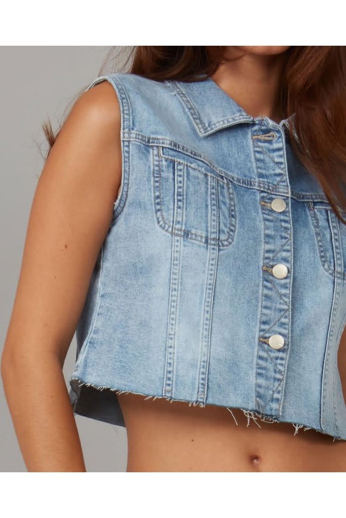 LOLA JEANS Gabbie Cropped Vest *FINAL SALE*