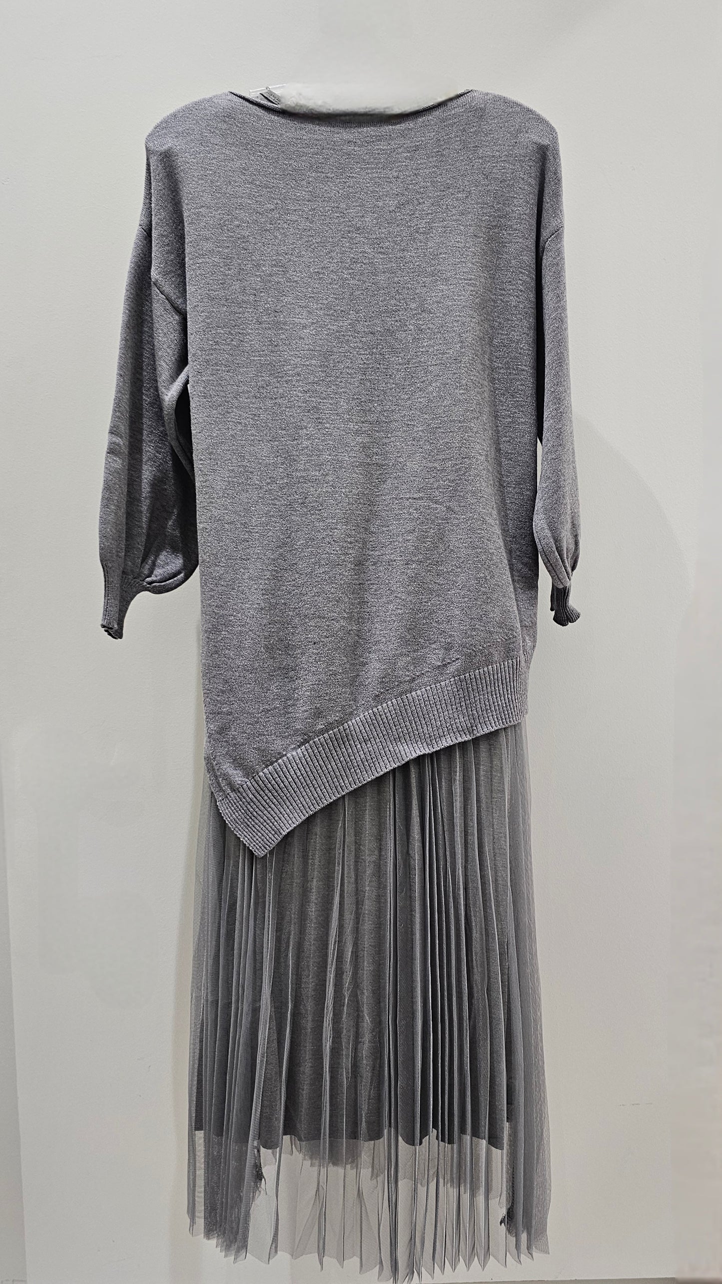 ME & GEE 35-232002 2 pce Pleated Dress w/slip & Asym. Sweater