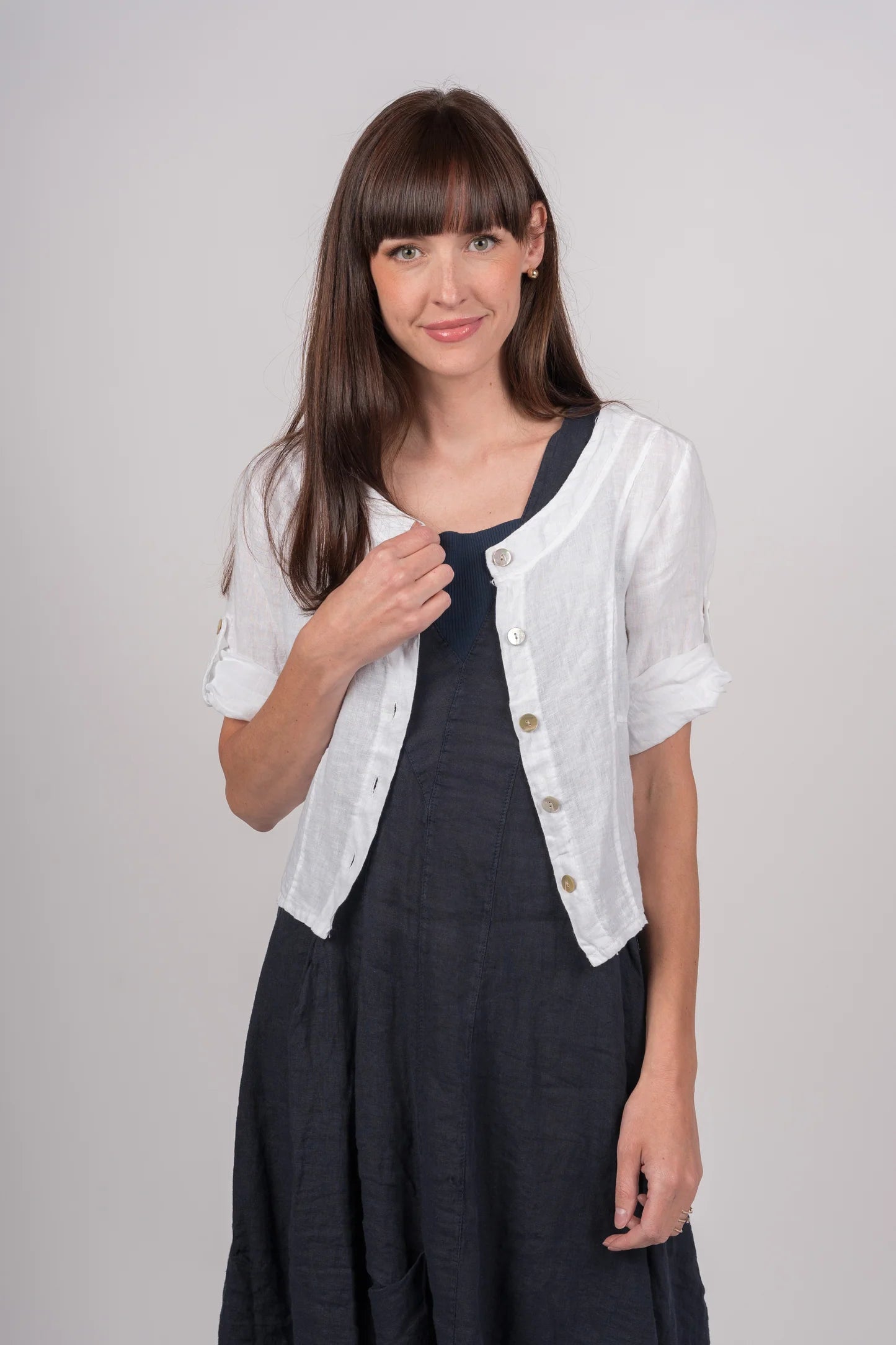 ME & GEE Roll Tab Sleeve Jacket/Button Front 14-330 *FINAL SALE*
