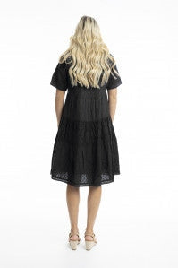 ORIENTIQUE Essential Layered Broderie Dress 40038 *FINAL SALE*