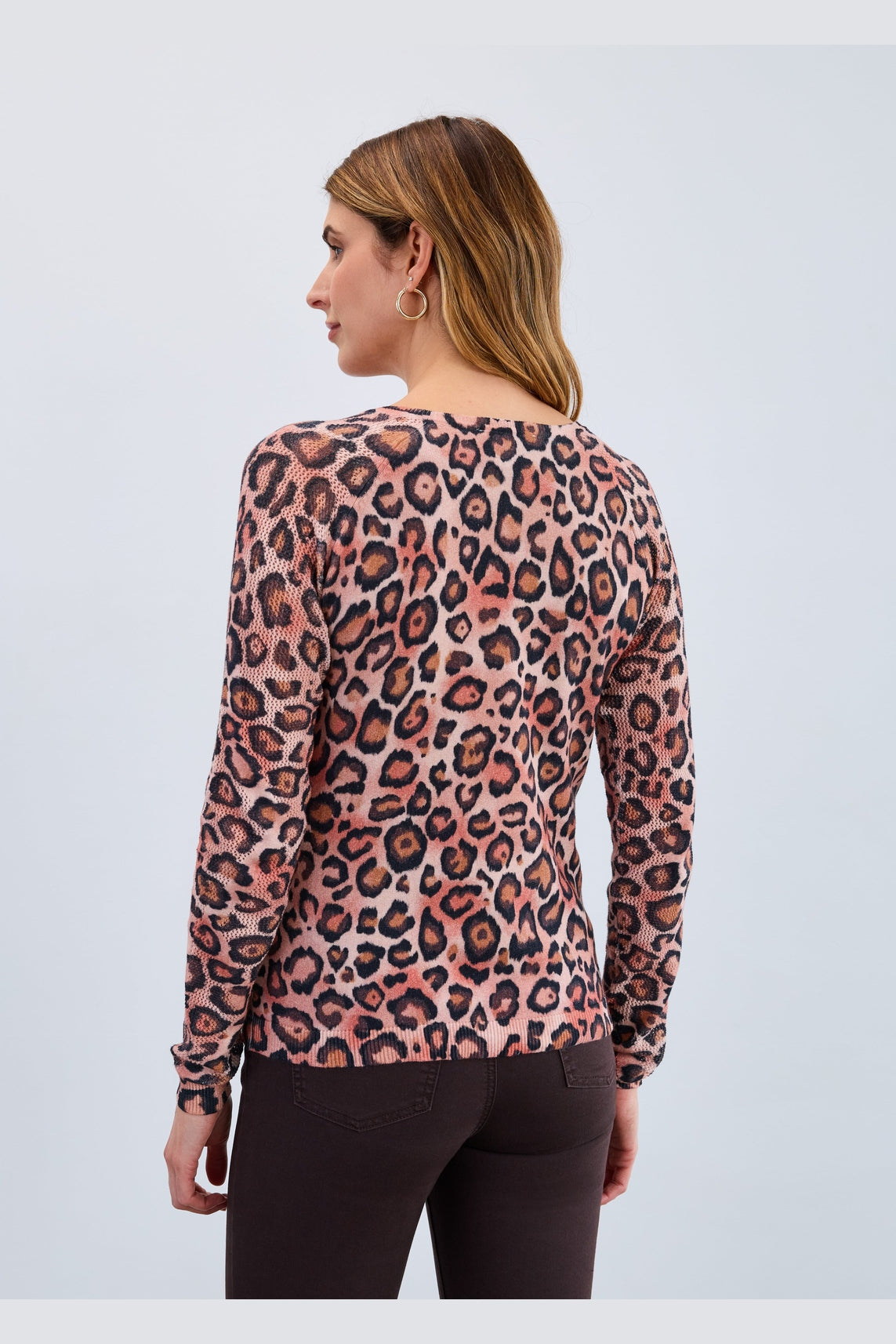 FDJ V Neck Pointelle Sleeve Sweater 1542314