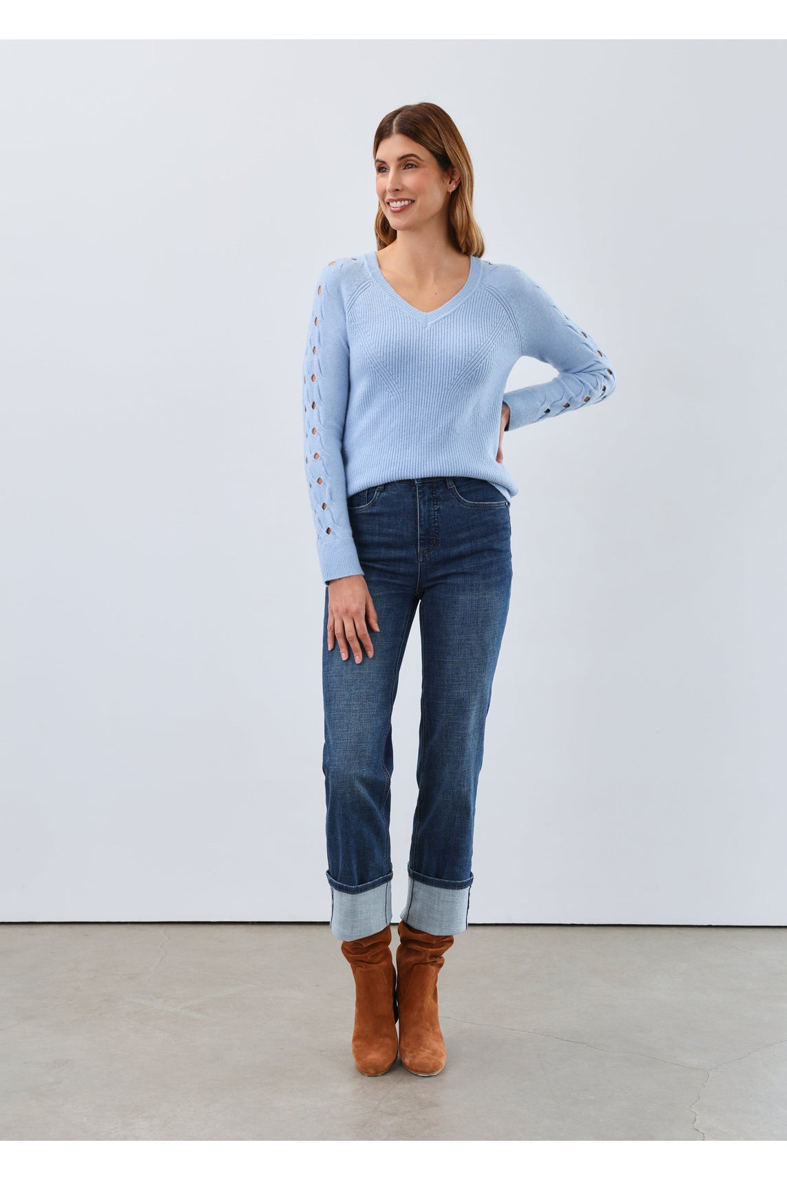 FDJ L/S V Neck Sweater 1915333