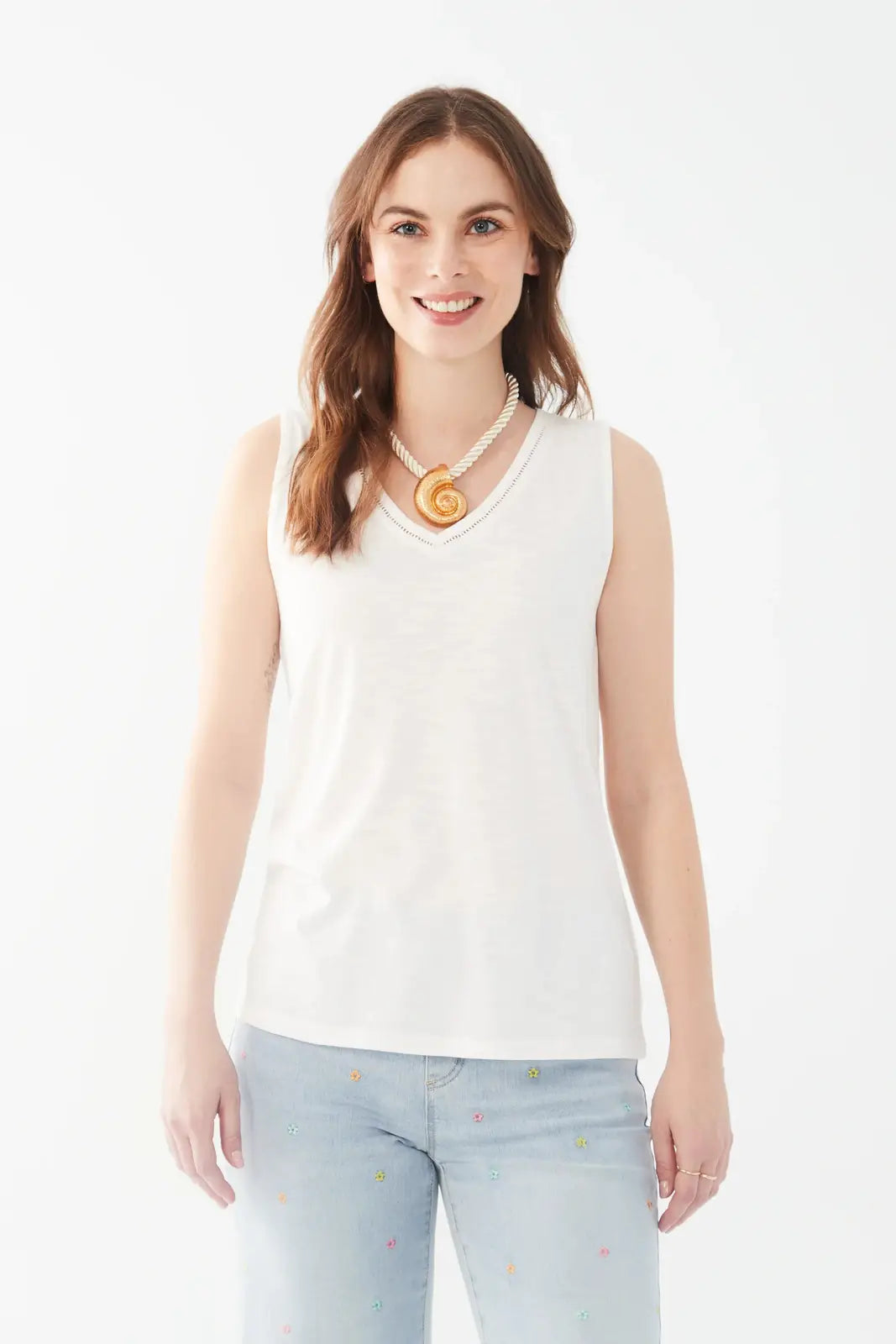FDJ Sleeveless V Neck Top 3026476 *Final Sale*