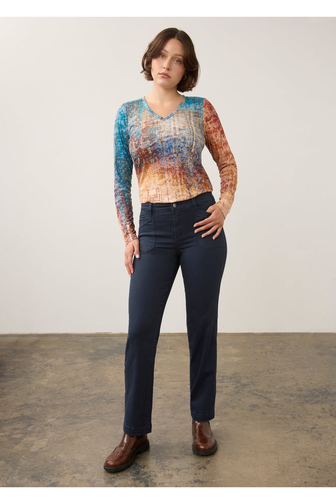 FDJ Long Sleeve V Neck Top 3599844