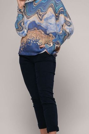 EKRU Print Top TP1225 *Final Sale*