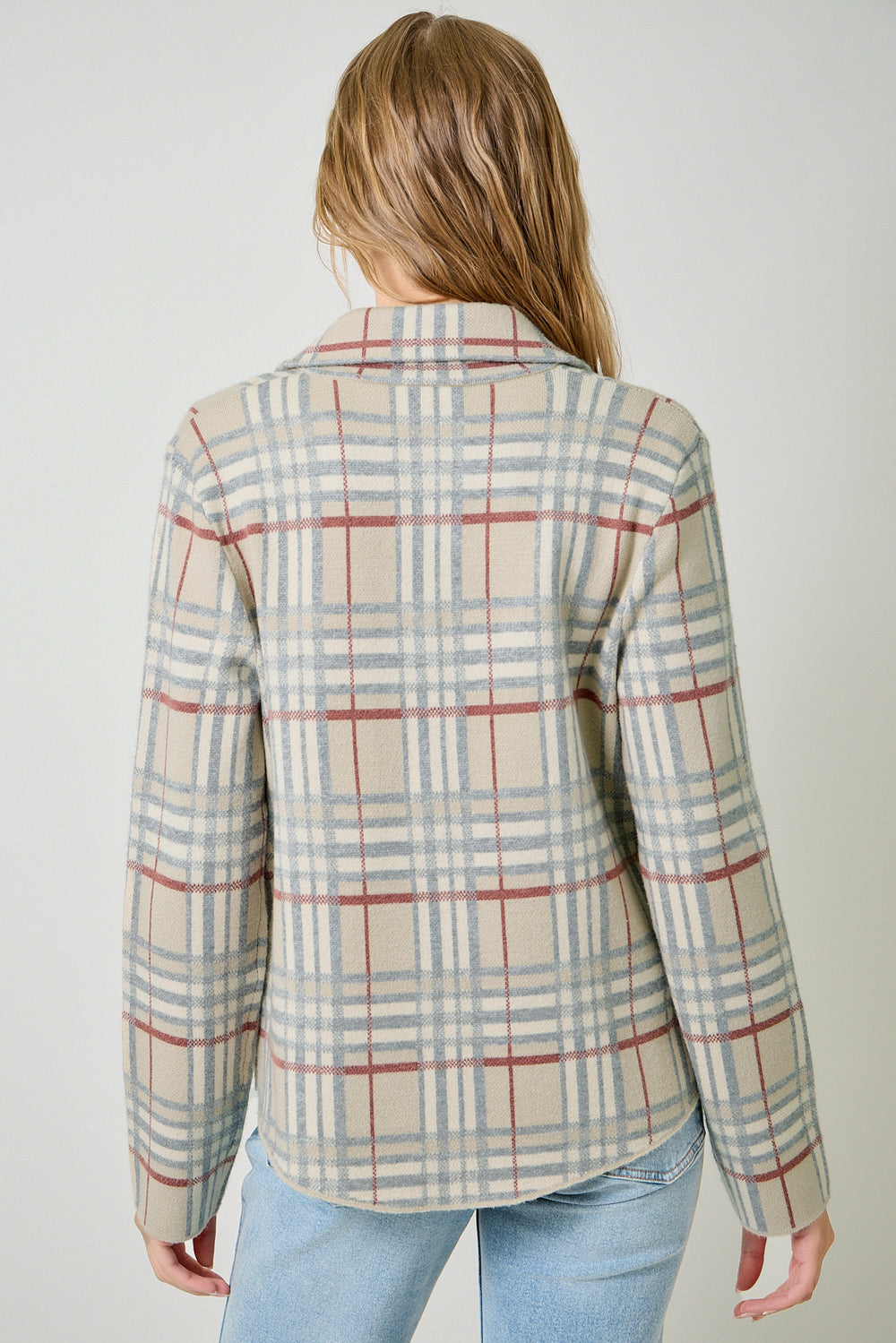 MYSTREE Check Patterned Sweater Jacket 60843