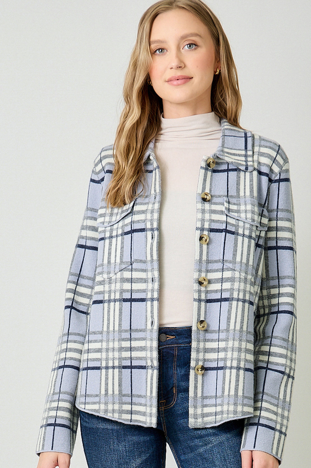 MYSTREE Check Patterned Sweater Jacket 60843