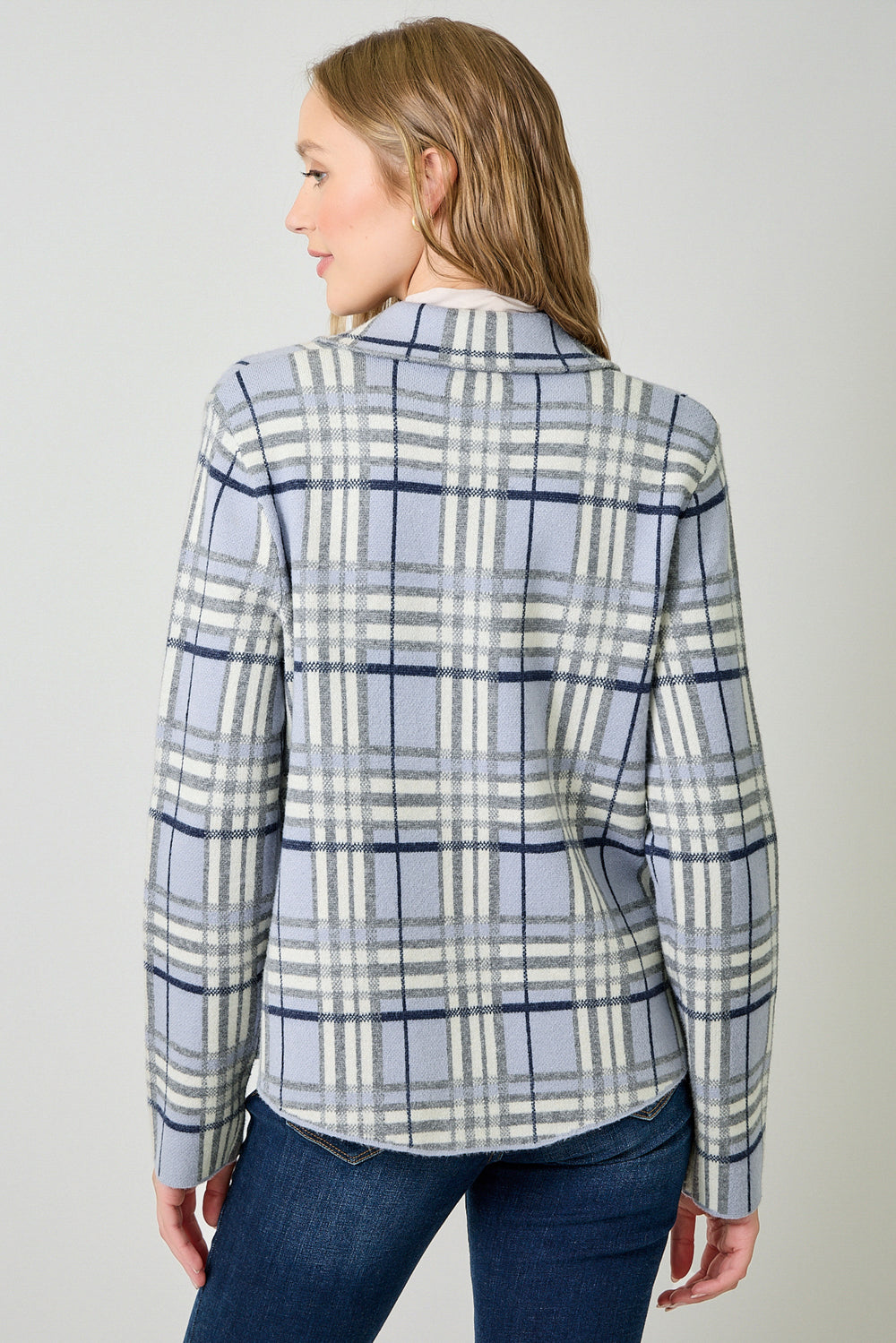 MYSTREE Check Patterned Sweater Jacket 60843