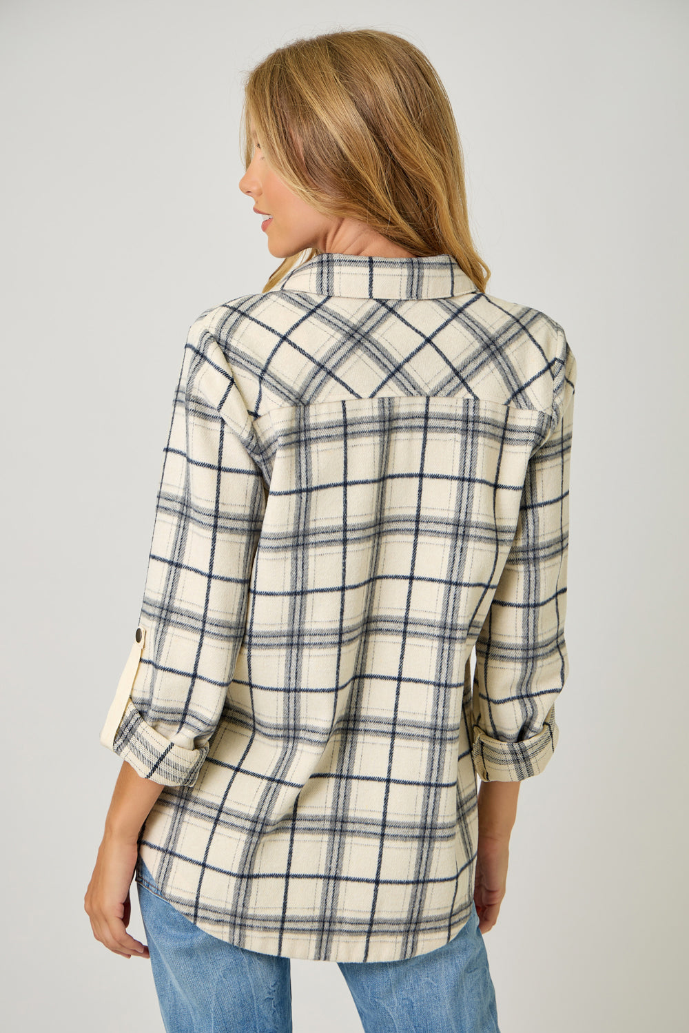 MYSTREE Plaid Shirt Jacket 61157