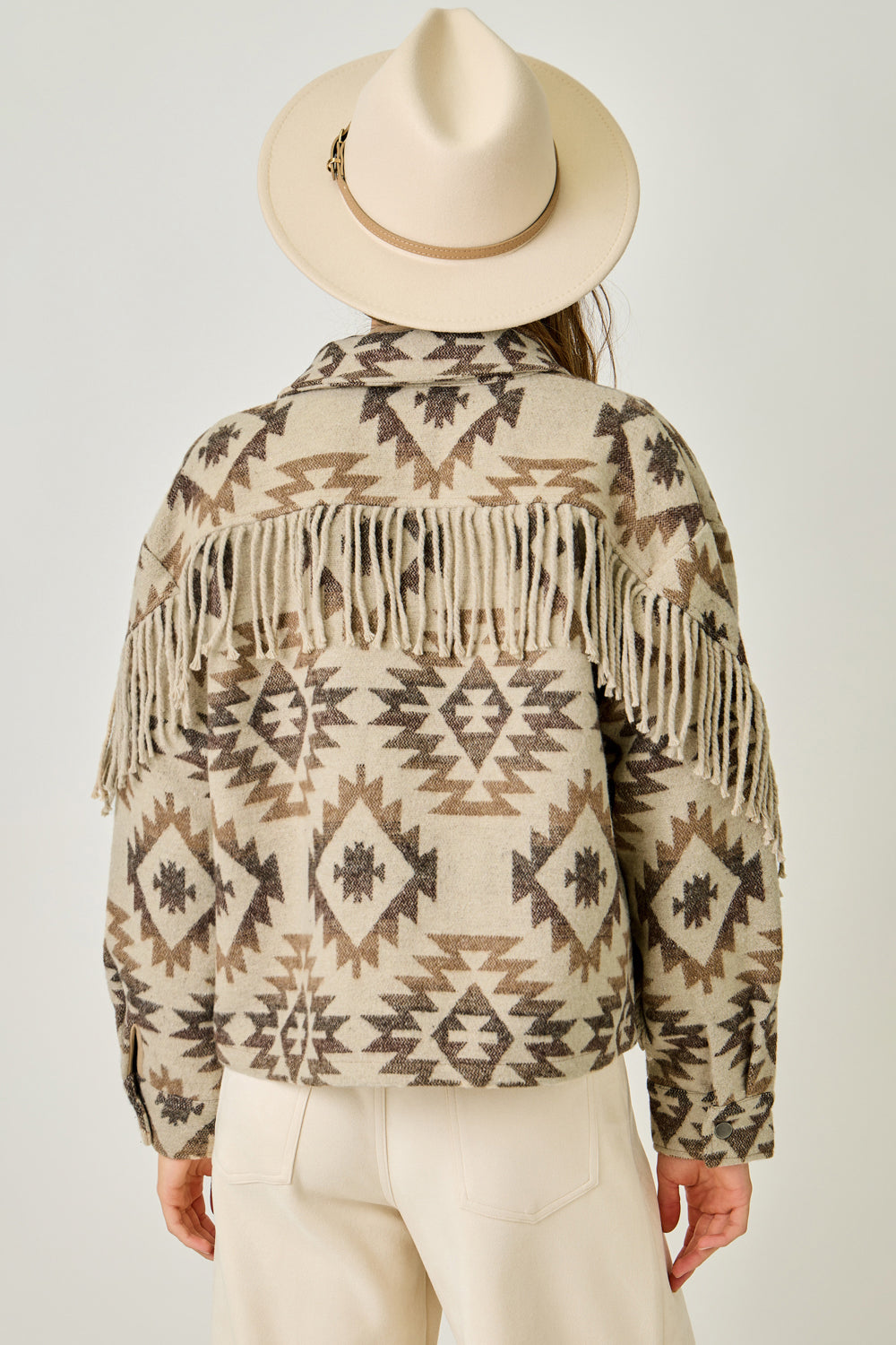 MYSTREE Aztec Fringe Shacket 61200
