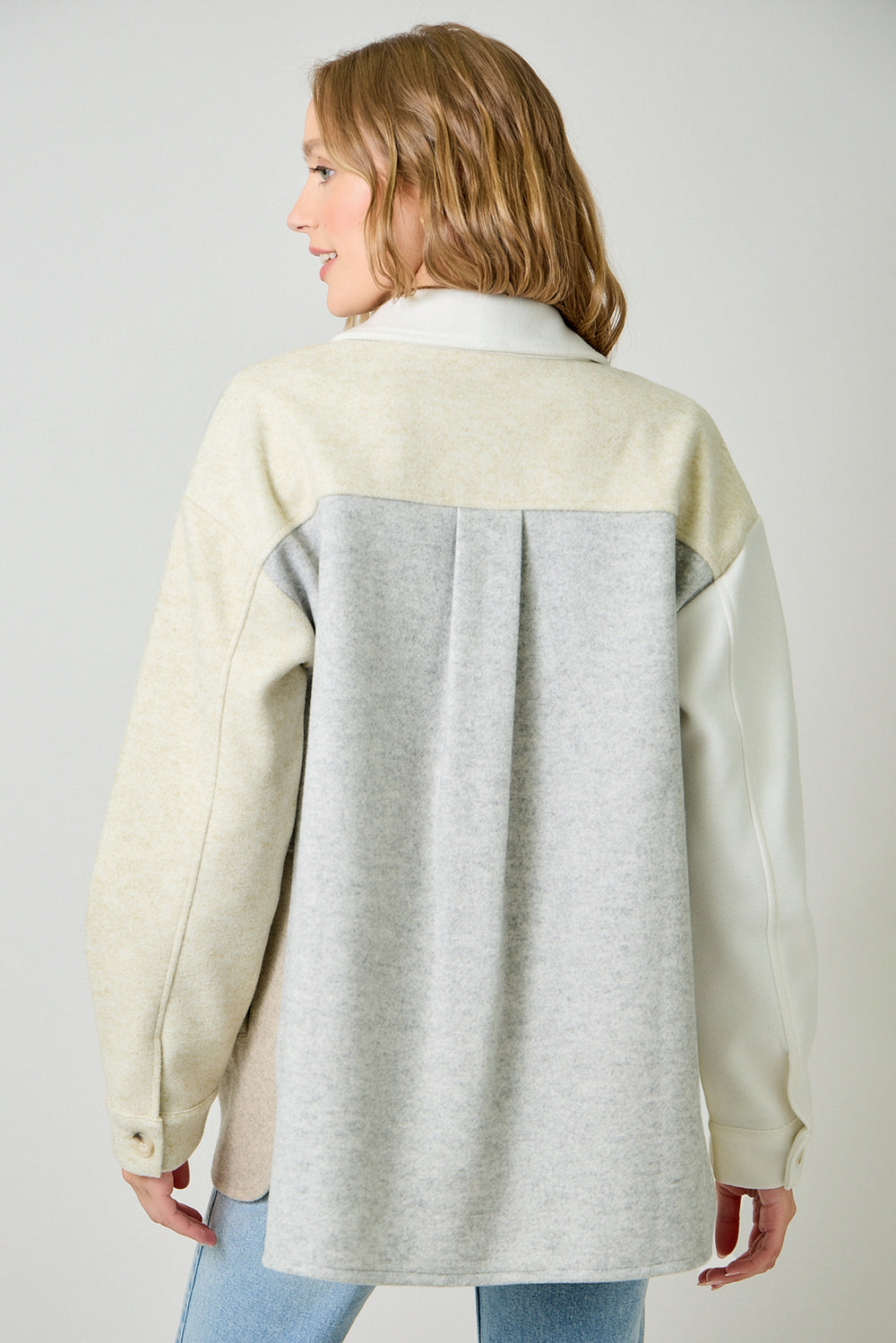 MYSTREE Color Blocked Shacket 61257
