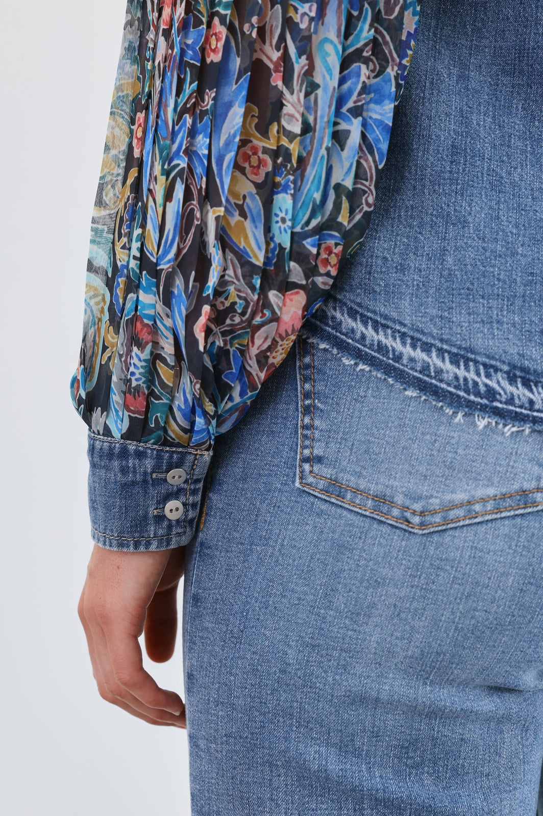 FDJ Pleated Sleeve Chambray Shirt 7211853