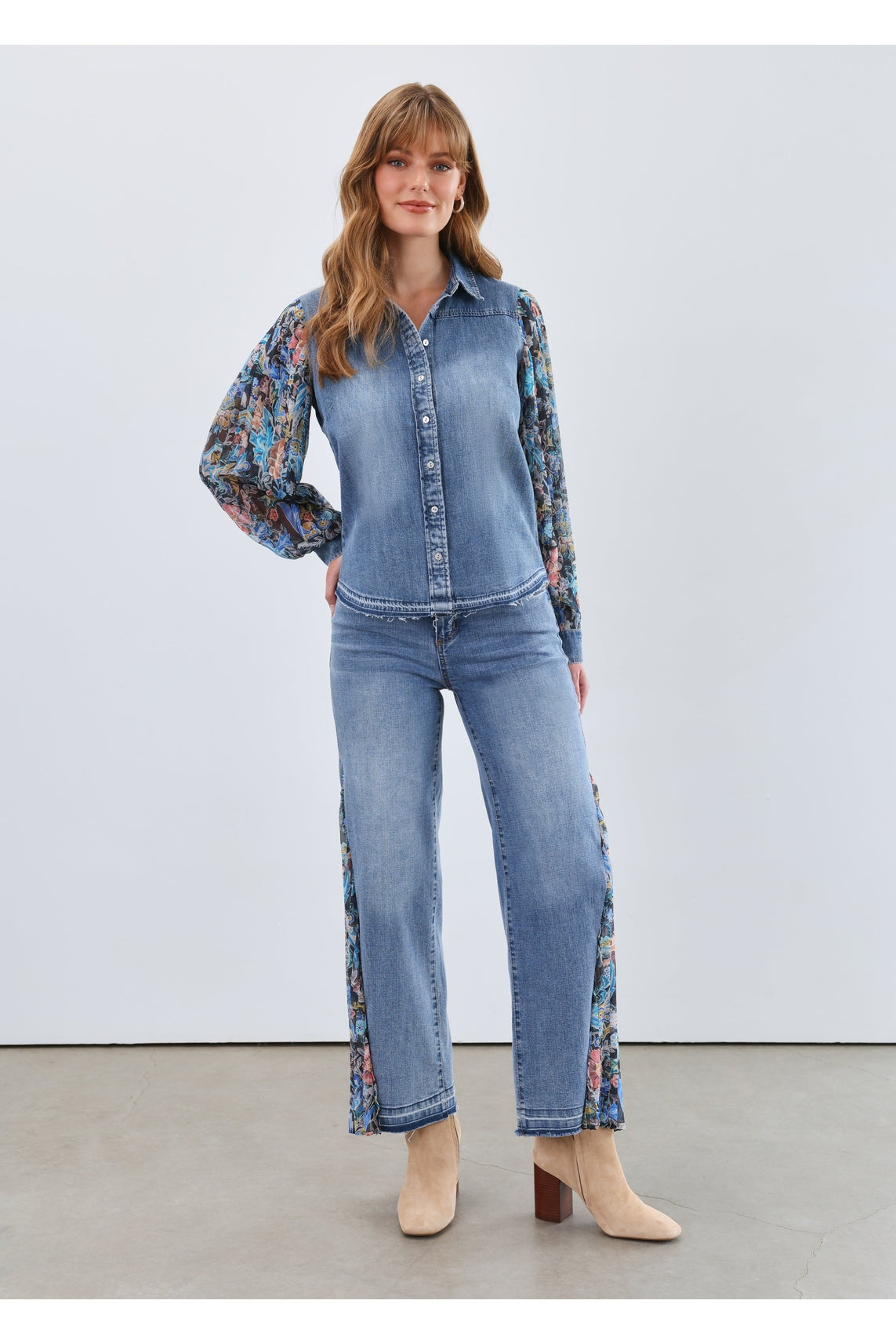 FDJ Pleated Sleeve Chambray Shirt 7211853