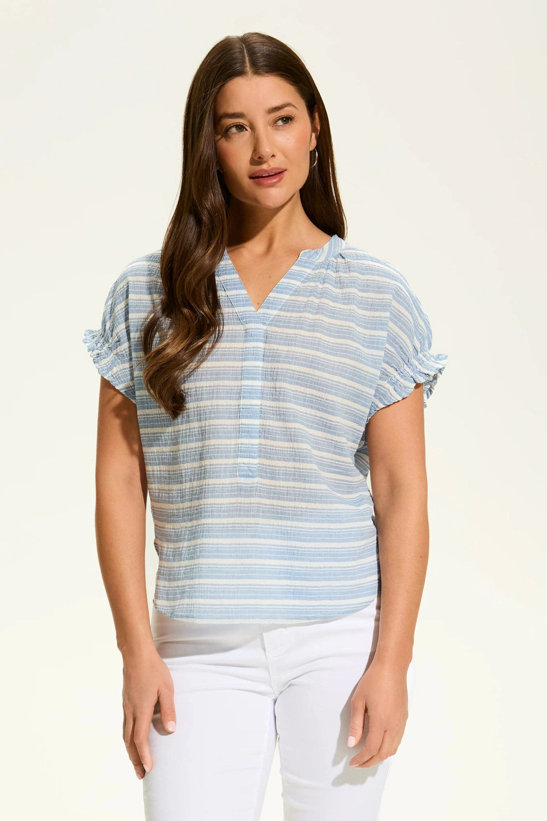 FDJ Crinkle Striped Top 7607818