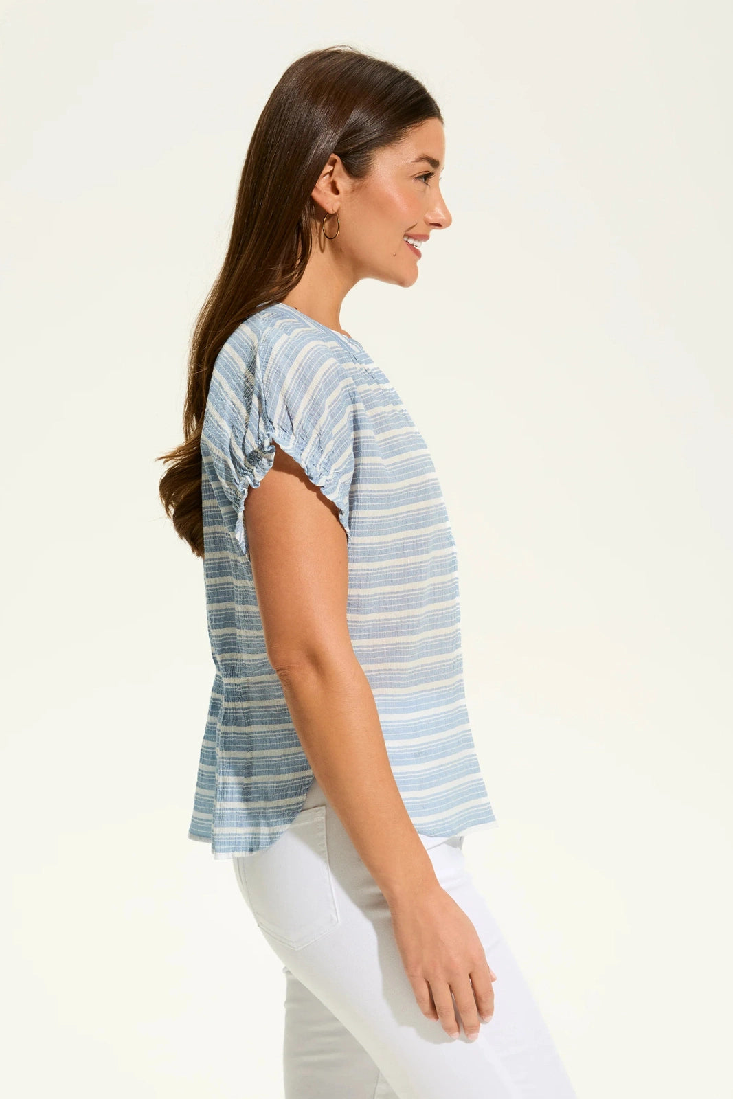FDJ Crinkle Striped Top 7607818