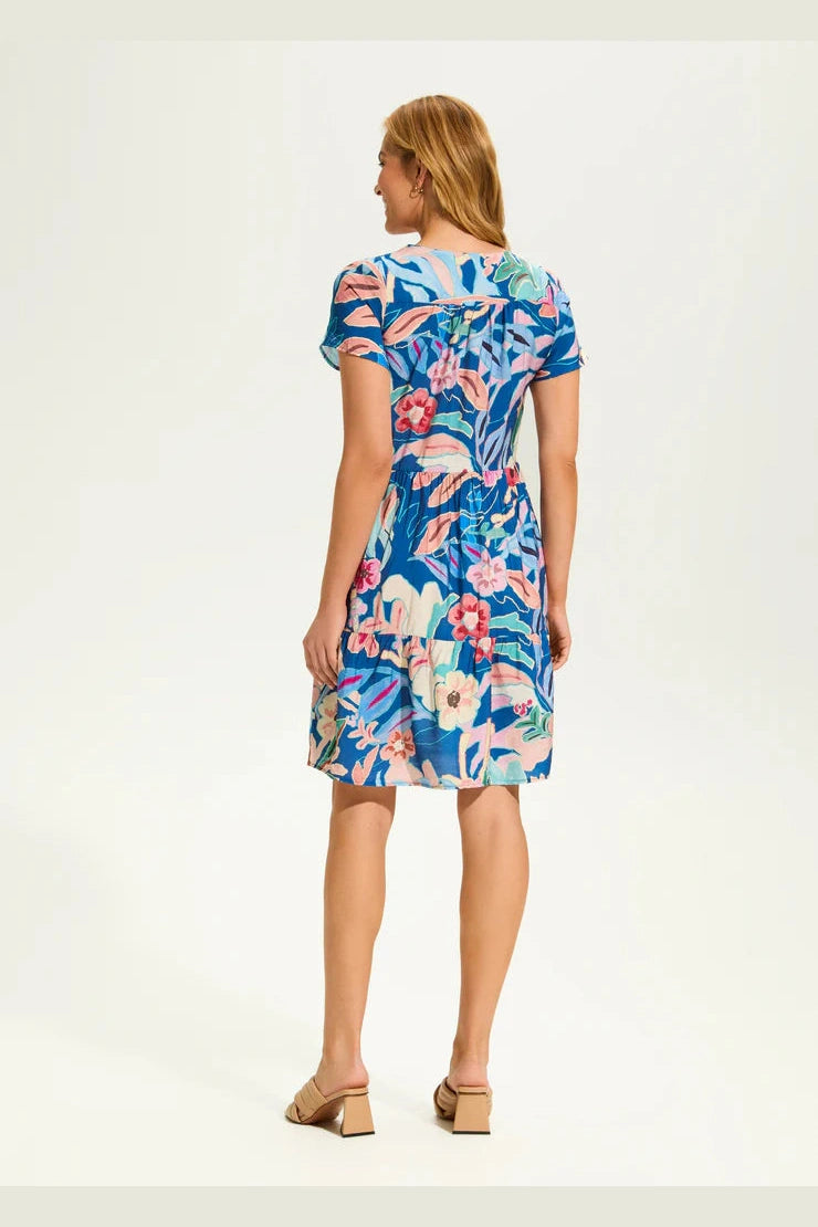 FDJ Crinkle Tiered Shift Dress