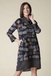 HABITAT Drape collar Dress Mix H35085 *FINAL SALE*