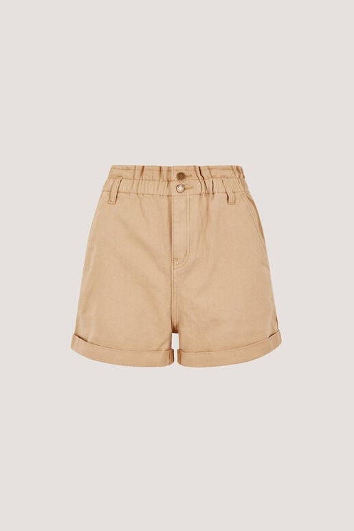 APRICOT Denim Ruch Waist Turn Up Shorts