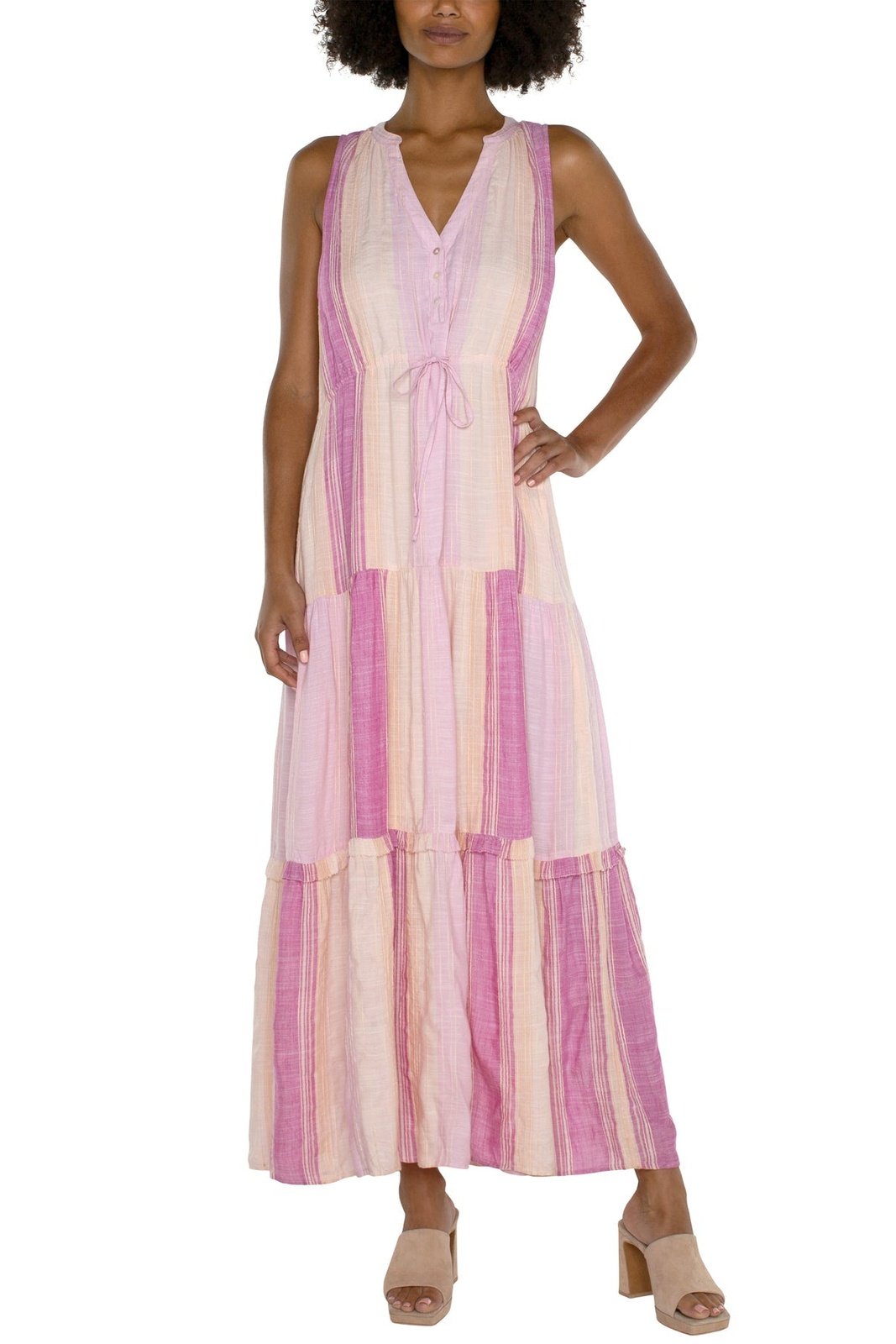 LIVERPOOL Sleeveless Tiered Maxi Dress LM8C17WV25