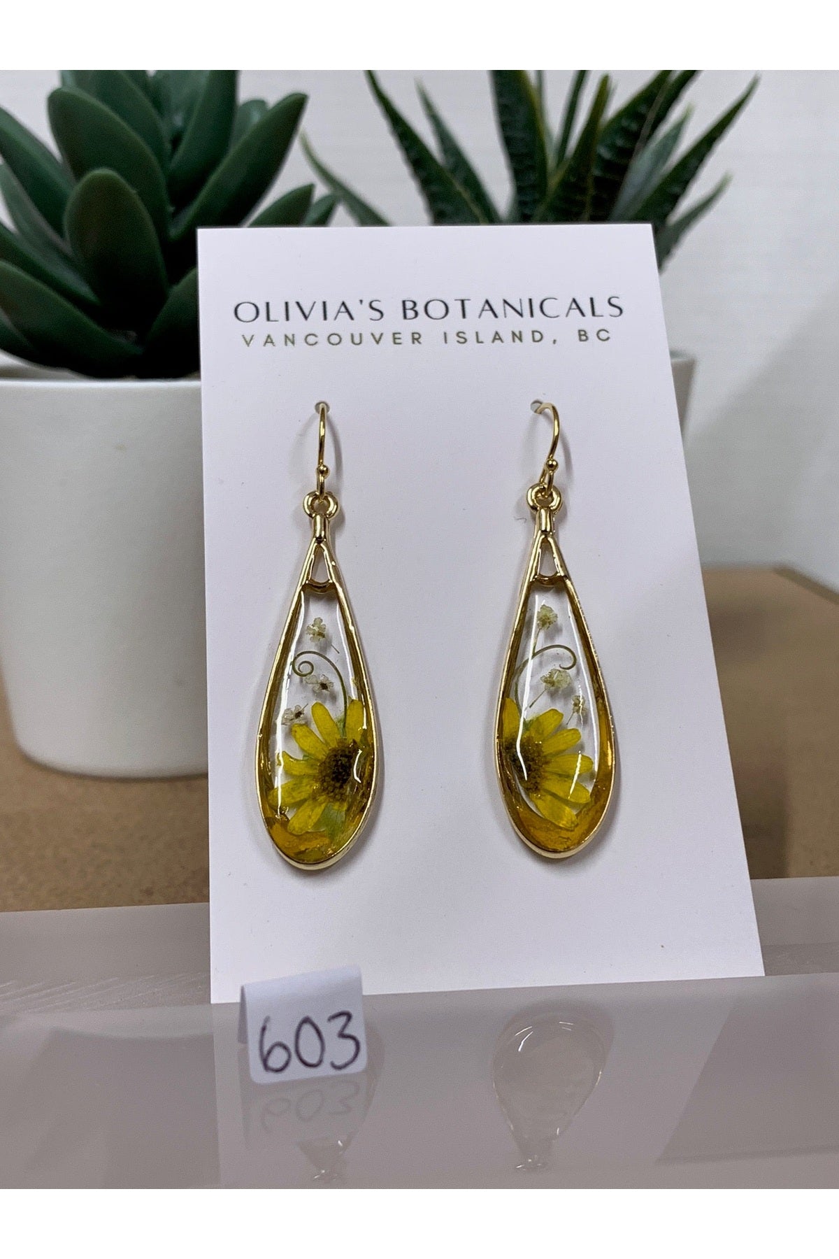 OLIVIA'S BOTANICALS Large Dangle Earrings - Teardrops