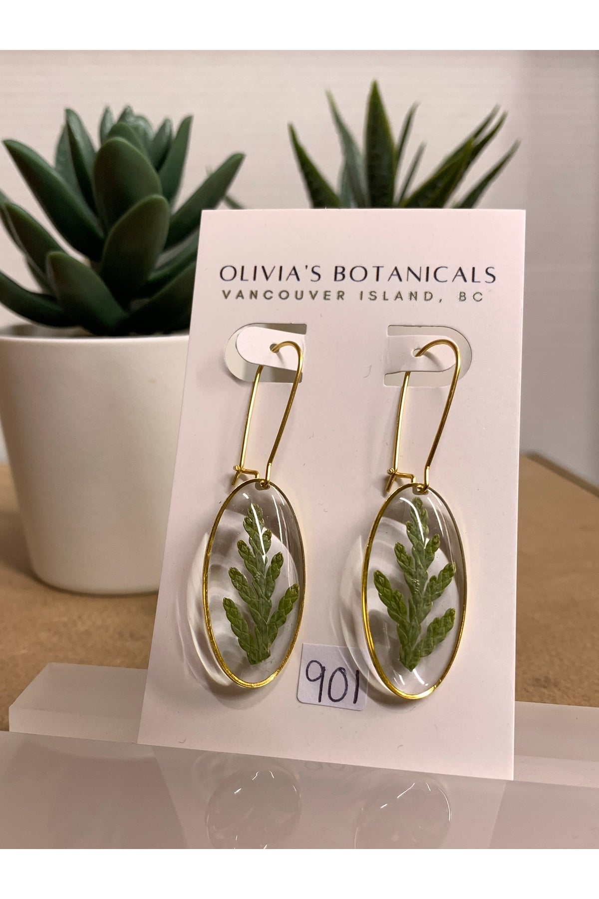 OLIVIA'S BOTANICALS Large Dangle Earrings - Ovals