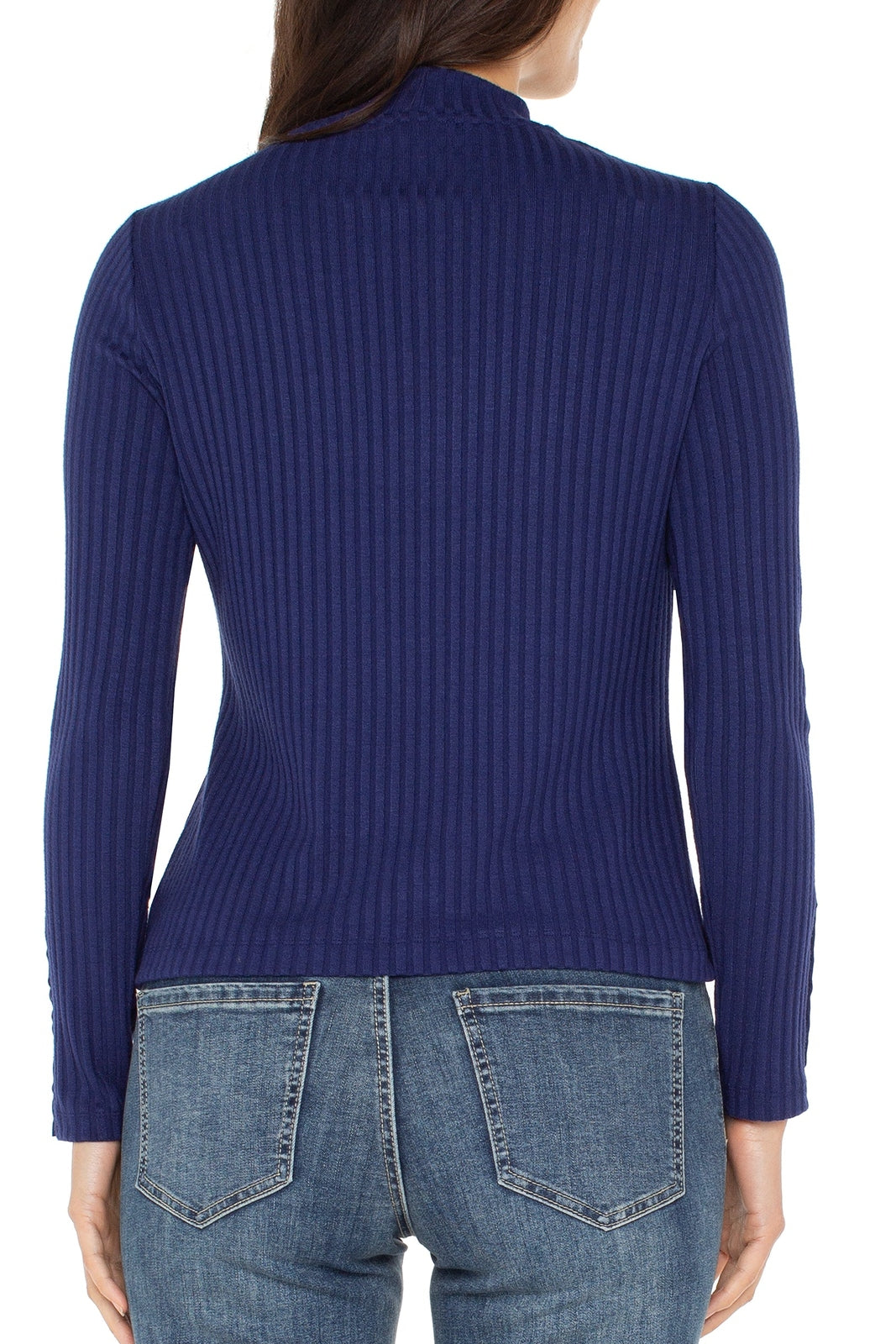 LIVERPOOL L/S Mock Neck Button Detail Top LM8J03K61