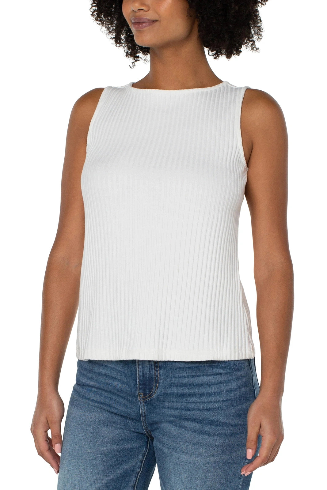 LIVERPOOL Sleeveless Boat Neck Knit Top LM8J05PK7