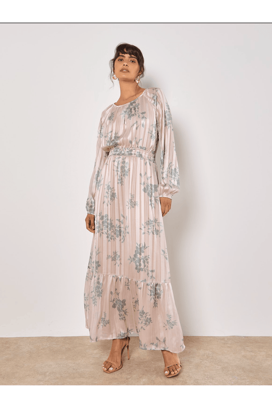 APRICOT Floral Lurex Chiffon Maxi Dress *FINAL SALE*
