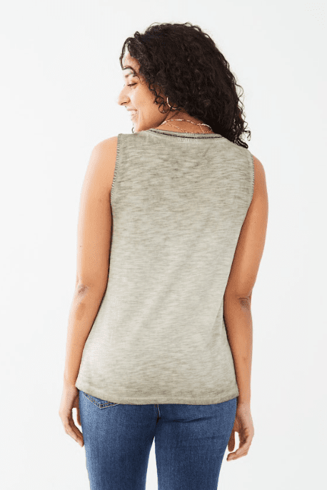 FDJ Sleeveless V Neck Top 3026476 *Final Sale*