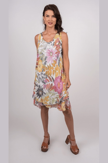 ME & GEE Hawaiian Tank Tier Dress 8903 *FINAL SALE*