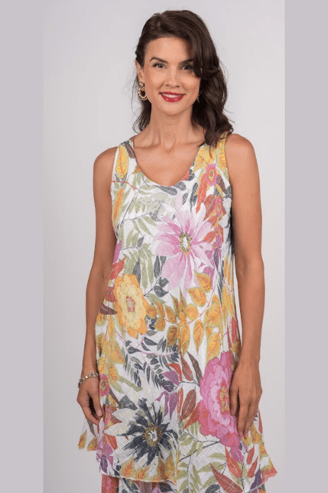 ME & GEE Hawaiian Tank Tier Dress 8903