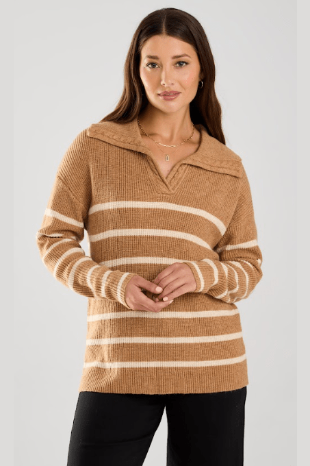 FDJ Collared Stripe Sweater 1849704 *FINAL SALE*