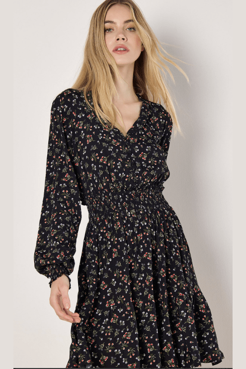 APRICOT Vintage Ditsy Floral Smock Waist Dress 941496