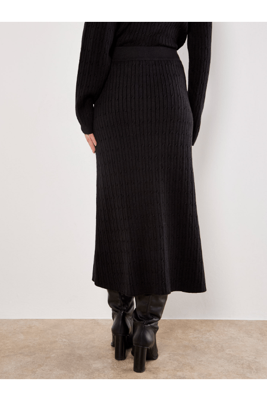 APRICOT Fine Gauge Cable Knit Midi Skirt X129980