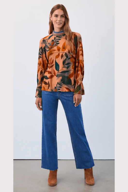 FDJ Mock Neck Trimmed Top 3452153