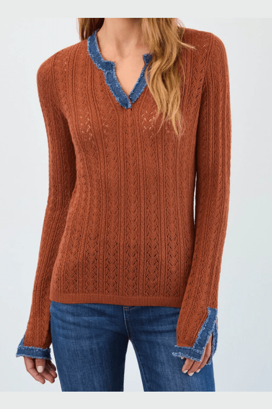 FDJ Pointelle Fine Gauge Sweater 1045114