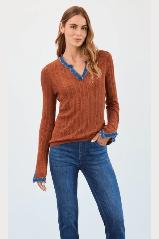 FDJ Pointelle Fine Gauge Sweater 1045114
