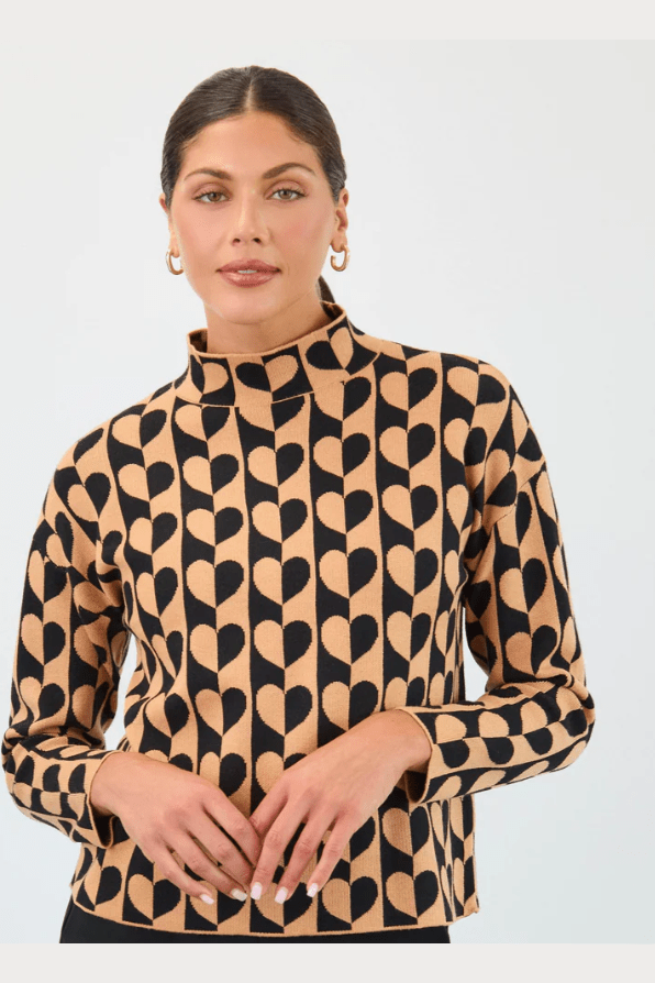 FDJ Mock Neck Jacquard Sweater 1893578