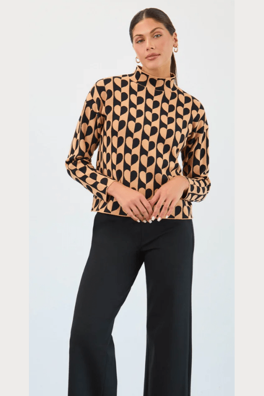 FDJ Mock Neck Jacquard Sweater 1893578