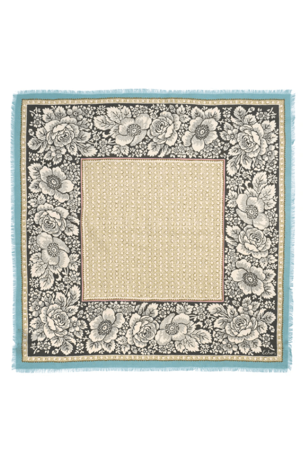 ECHO Vintage Floral Dot Wool Scarf EN1509