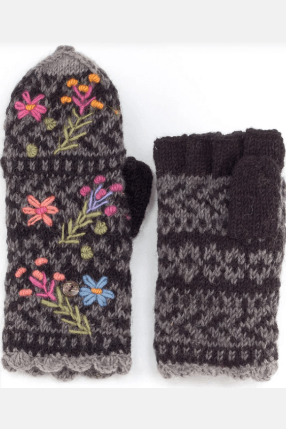 LOST HORIZONS Sadie Wool Knit Finger Mittens