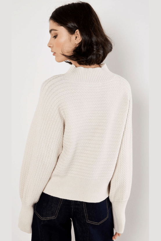 APRICOT High Neck Cable Batwing Jumper