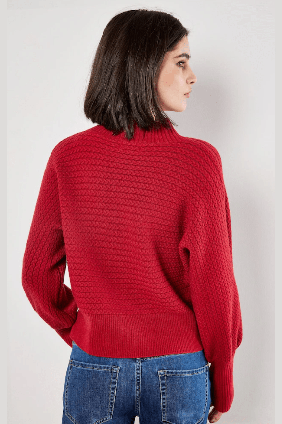 APRICOT High Neck Cable Batwing Jumper