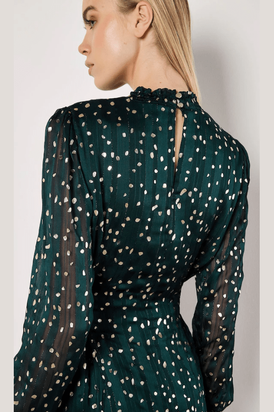 APRICOT Gold Foil Scattered Dot Dress
