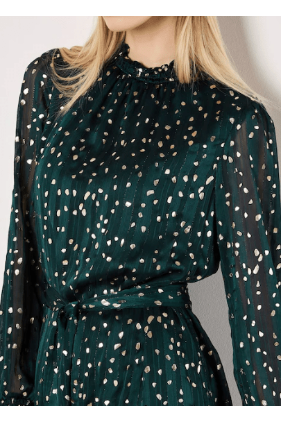 APRICOT Gold Foil Scattered Dot Dress