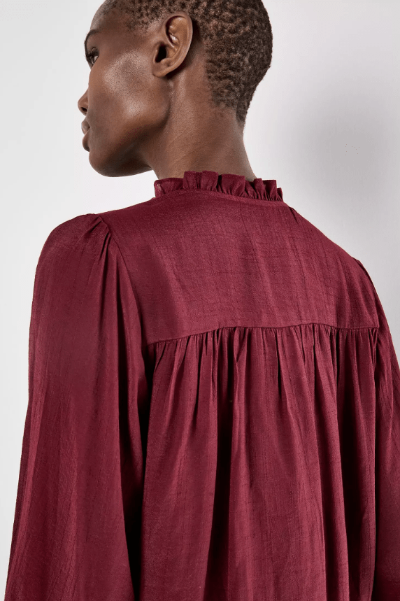 APRICOT Ruffle Smock Cuff Boho Blouse