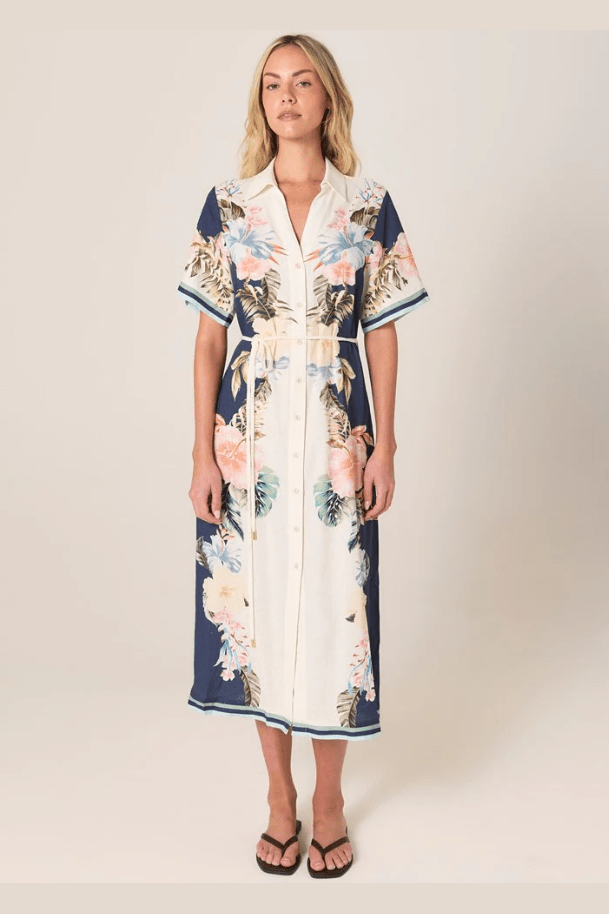 FATE+BECKER Solara Placement Print Shirt Dress 17734DWFA
