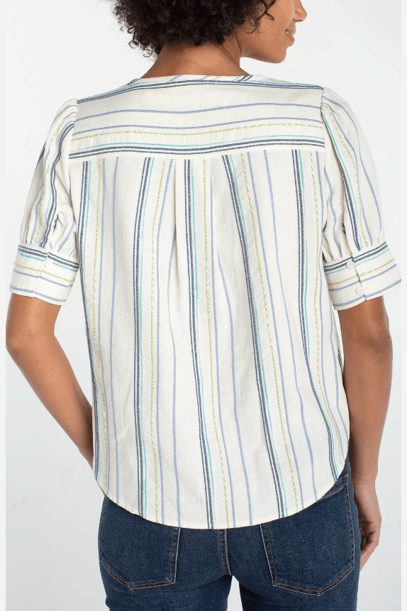 LIVERPOOL Short Sleeve Popover Woven Top LM8K03WV94