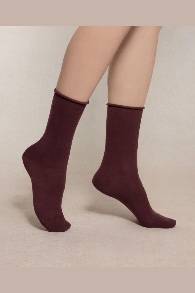 BLEUFORET Fine Wool Socks with Cotton Lining 6700